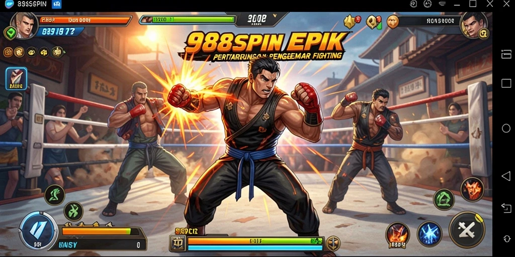Gameplay 988SPIN yang mendebarkan dalam pertarungan Fighting.