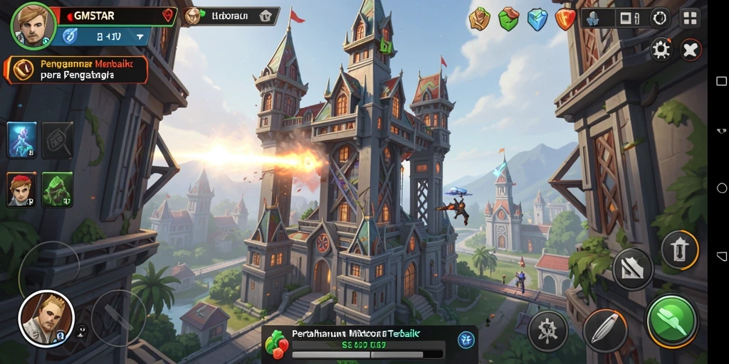 Tampilan gameplay menara pertahanan yang seru dan menantang di GMSTAR.