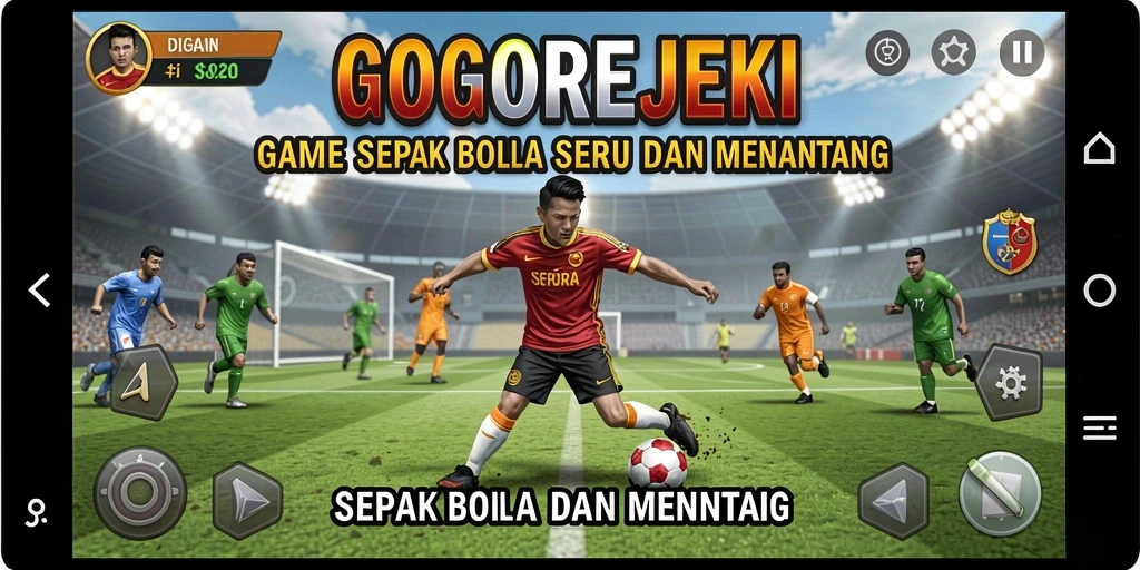 Screenshot gameplay <strong>GOGOREJEKI</strong> menunjukkan aksi seru di lapangan.