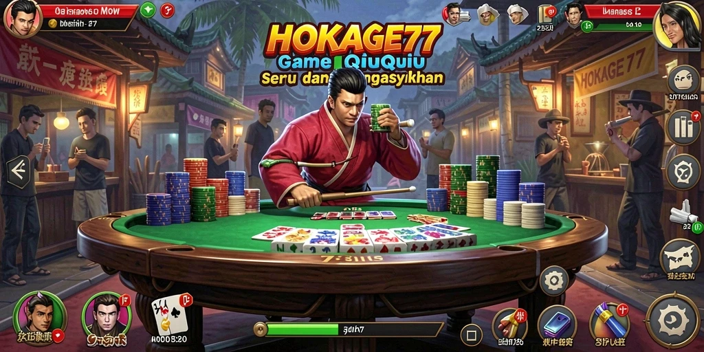 Tampilan gameplay seru HOKAGE77 dalam permainan QiuQiu.