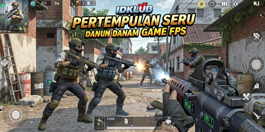 Tampilan gameplay menegangkan di IDKLUB dengan aksi tembak-menembak.