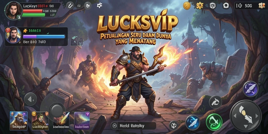 Screenshot gameplay <strong>LUCKSVIP</strong> menampilkan aksi seru di dalam dunia petualangan.