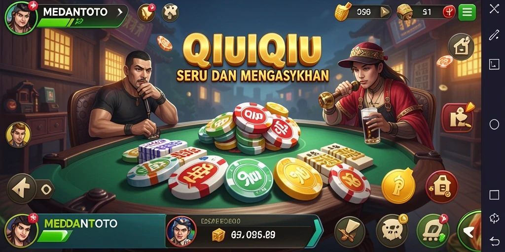 Tampilan gameplay QiuQiu mendebarkan di MEDANTOTO.