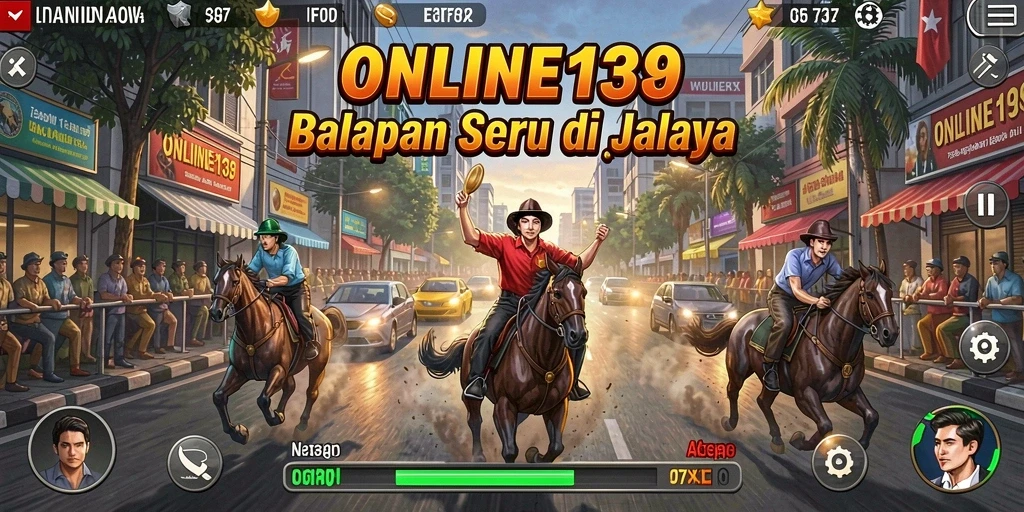 Gameplay mendebarkan dari ONLINE138 dengan balapan seru.