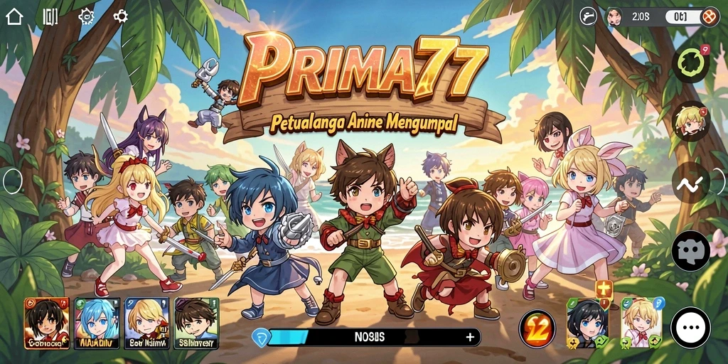 Screenshot PRIMA77 menampilkan pertarungan karakter dalam dunia Anime yang menakjubkan.