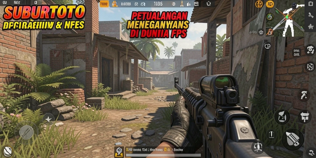 Screenshot SUBURTOTO menampilkan aksi tembak-menembak yang intens.