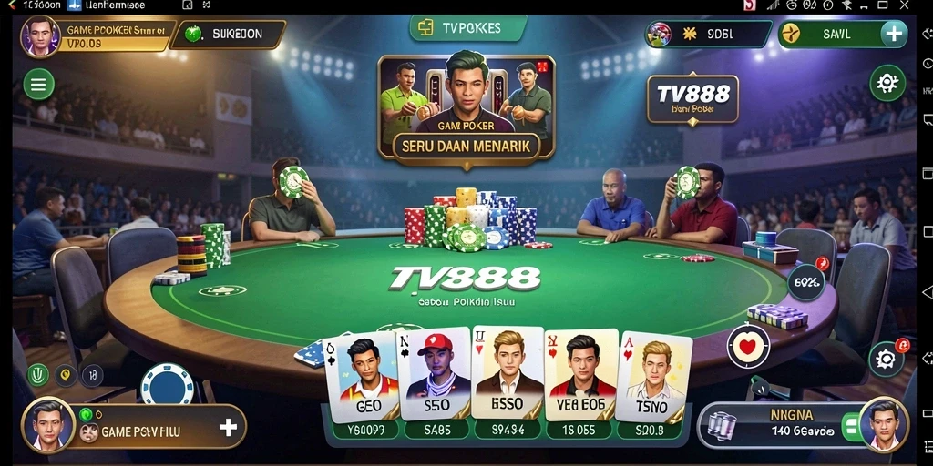 Tampilan screenshot dari gameplay Poker yang seru di TV888.