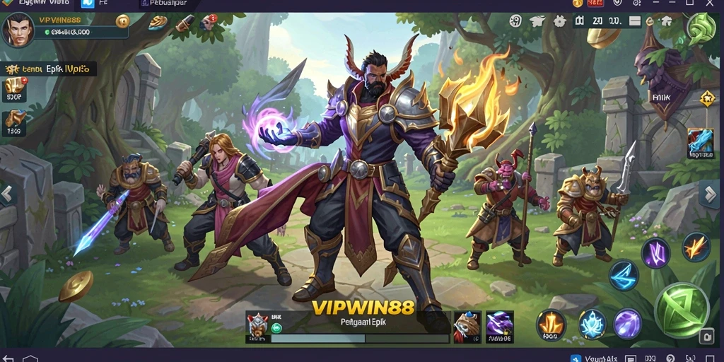 Tangkapan layar gameplay VIPWIN88 yang menunjukkan pertarungan epik antar pemain.